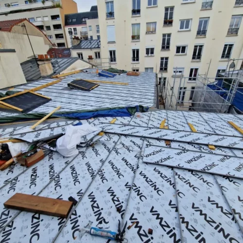 Isolation toiture zinc